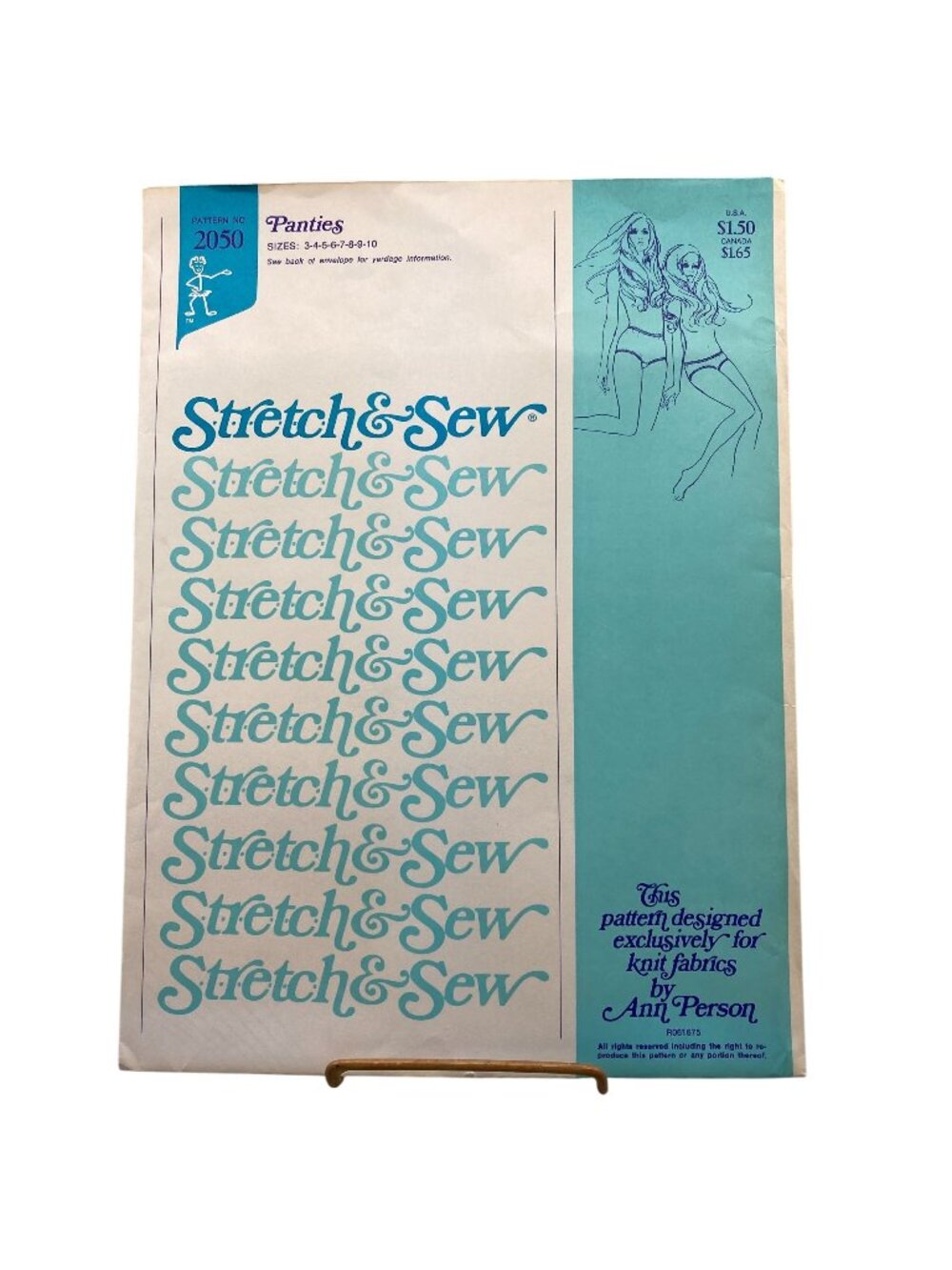 UNCUT Vintage Sewing PATTERN Stretch and Sew 2050 by Ann Person, Ladies 1974